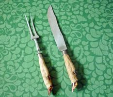 Vintage Tranchierbesteck - Jagdbesteck - Rehfuss