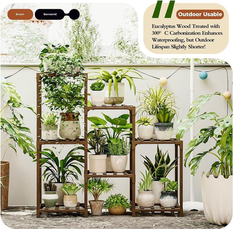 Holz Pflanzenständer 3-stufig – Rundes Fensterbank-Pflanzenregal, 22 Cm Hoch, Für Büro, Schlafzimmer & Wohnzimmer