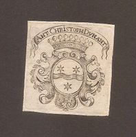 Ex-libris héraldique DUNANT, Antoni Christoph de (1677-1754)