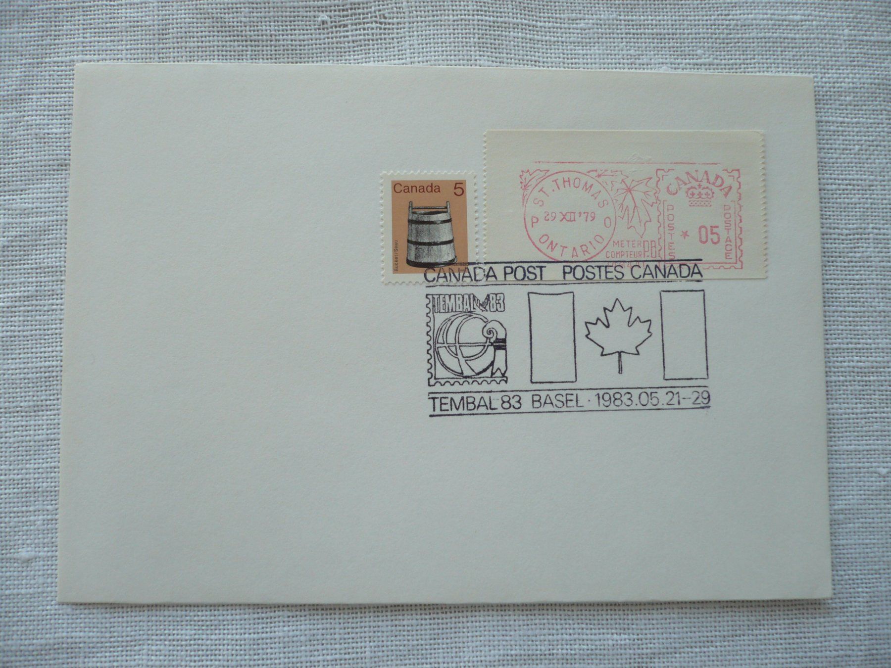 Tutti i francobolli: TEMBAL '83 1 Beleg von CANADA POST – Usato da Zürich venduto da saltandpepper008