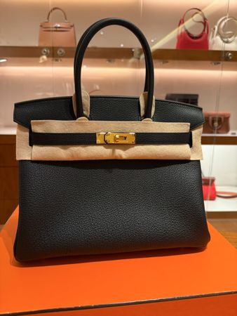 Hermes Birkin  Togo Leder  30 in Schwarz