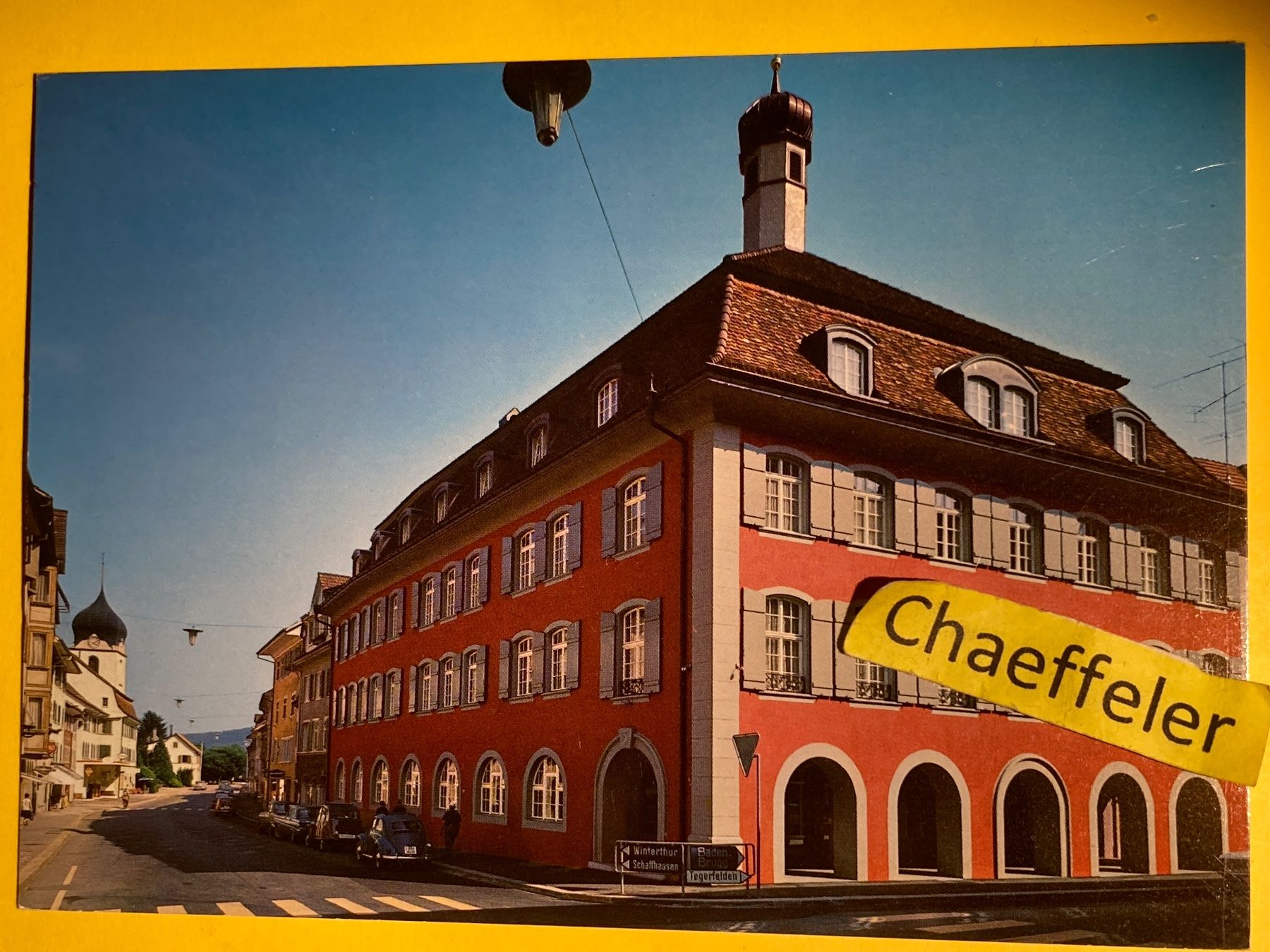 Cartoline postali: Zurzach, Rathaus mit Schwertgasse – Usato da Zürich venduto da Chaeffeler