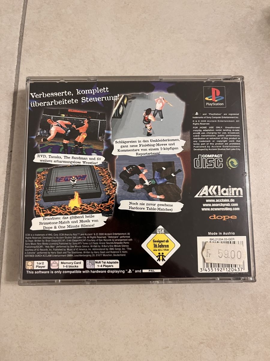 Spiele: ECW Anarchy Rulz für PS1 – Gebraucht aus Suhr von SchnapperCH 1