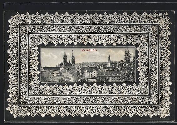 Cartoline postali: St. Gallen, Teilansicht mit Kirche, Spit – Usato da Berlin venduto da bartko-reher