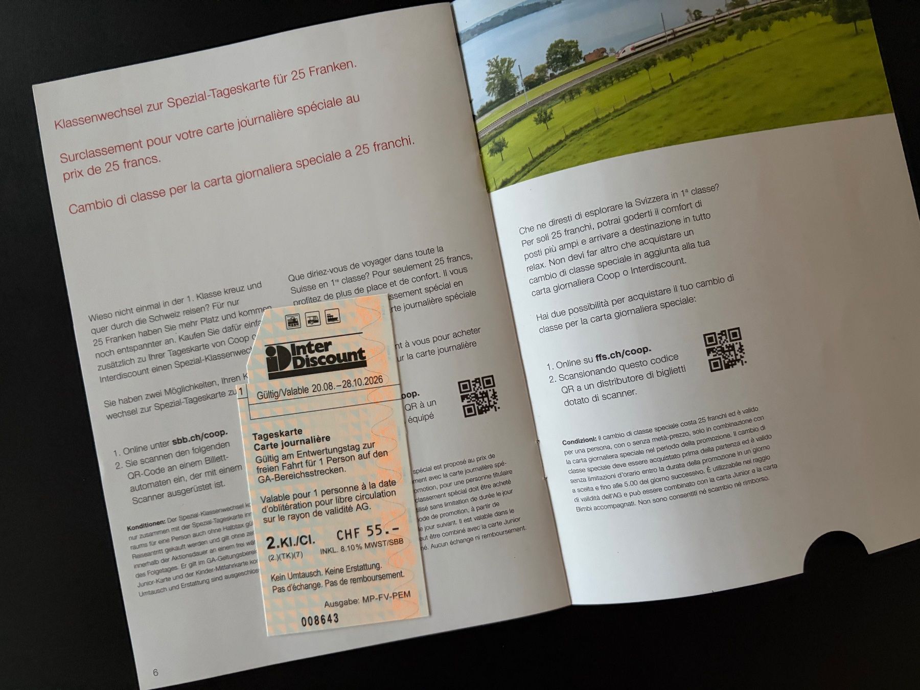 Biglietti: SBB Spezial Tageskarte – Nuovo e nell'imballaggio originale da Meilen venduto da Sura18 2