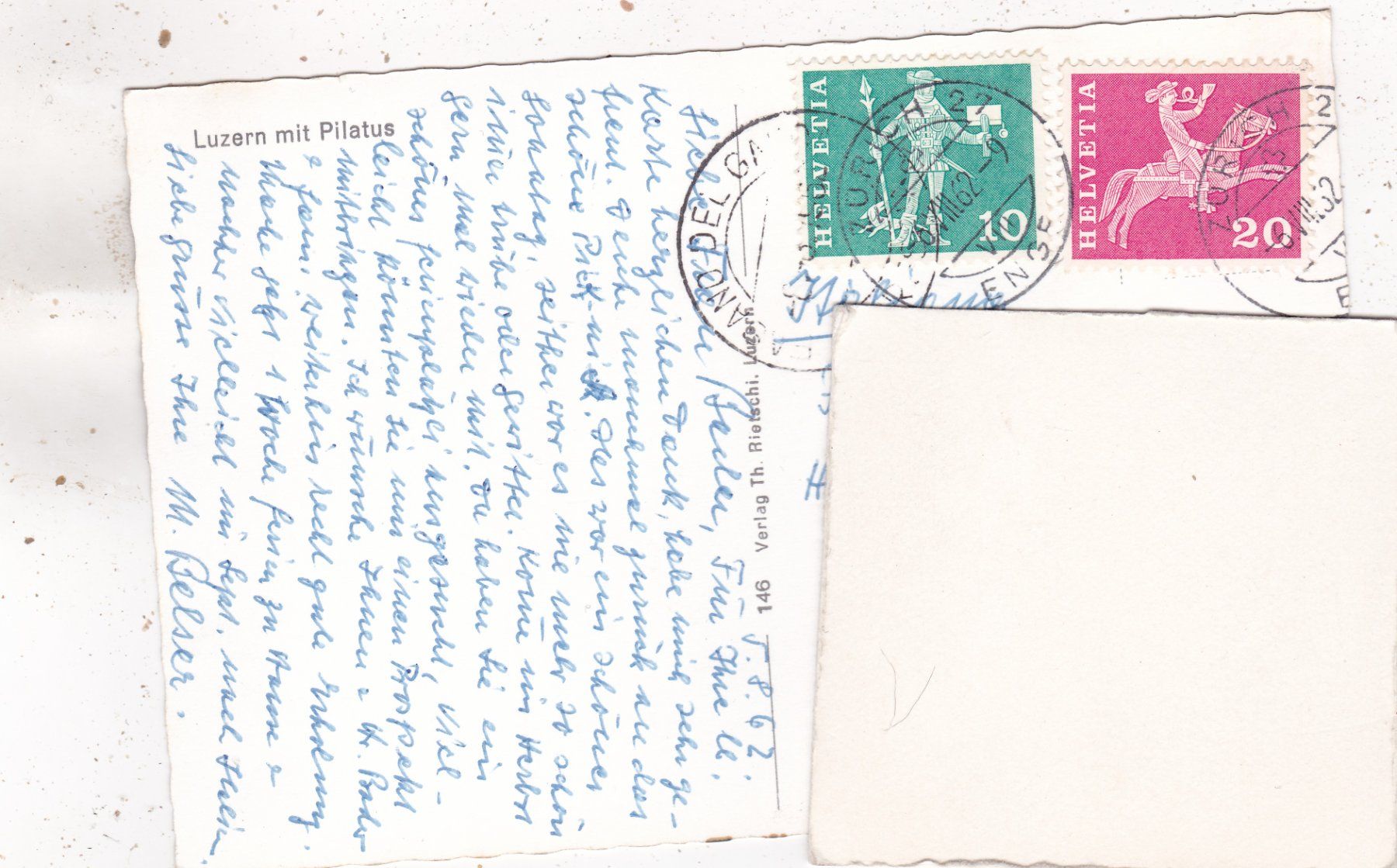 Cartoline postali: Luzern mit Pilatus 1962 – Usato da Herisau venduto da Lisegrat2008 1