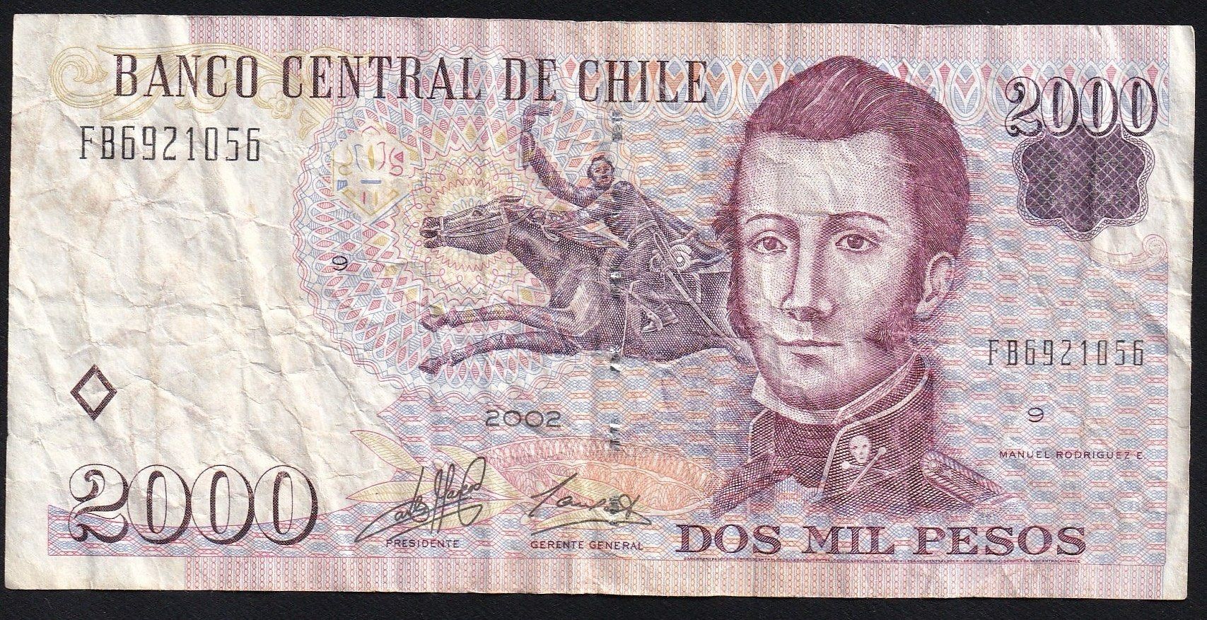 Billets de banque: Chile 2000 Pesos 2002 – D'occasion à Brugg AG par banknoten_muesli