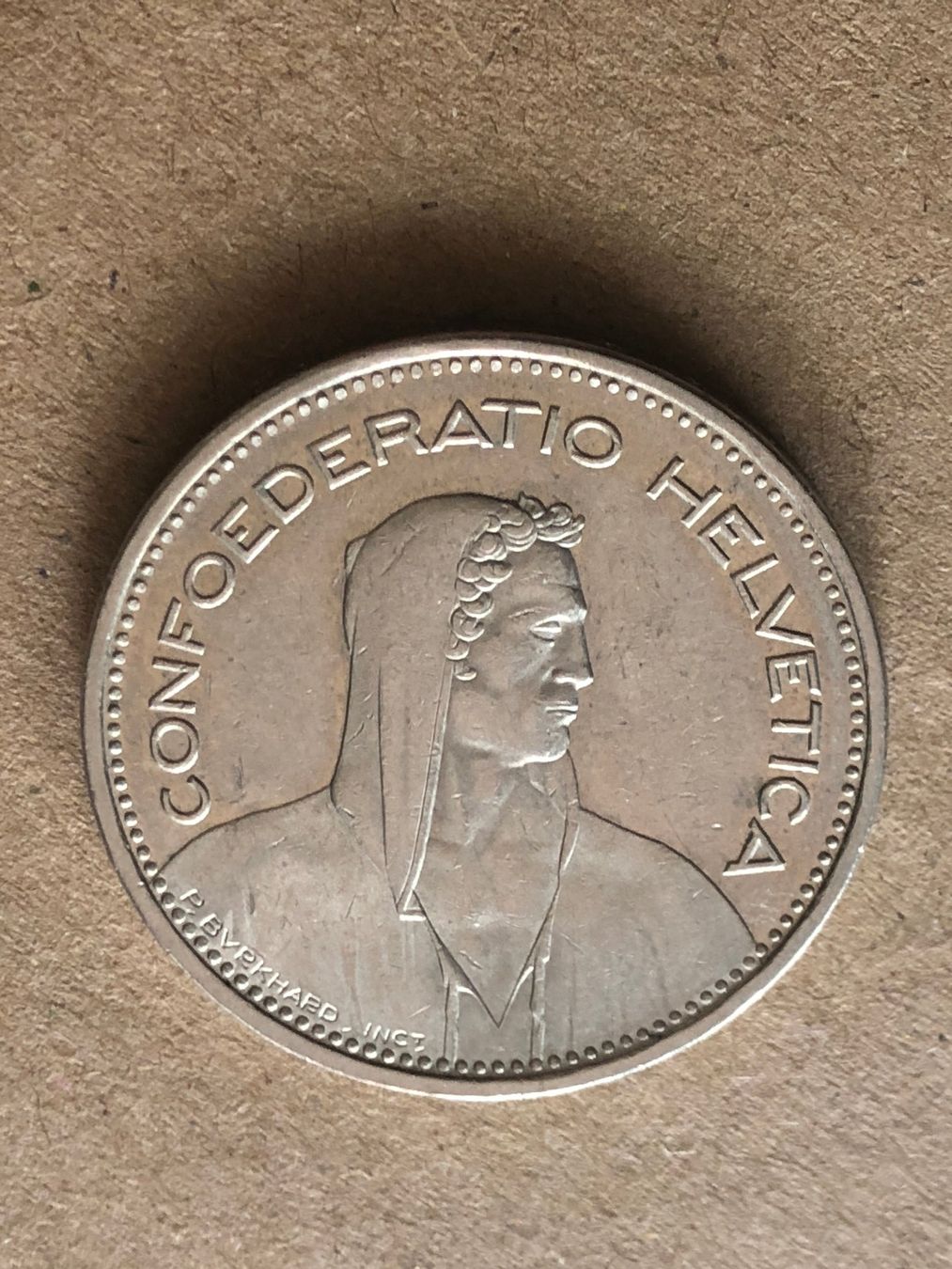 Tutti le monete: 5 Fr. 1987 mit vertiefter Randschrift – Usato da Schötz venduto da Odpa 1