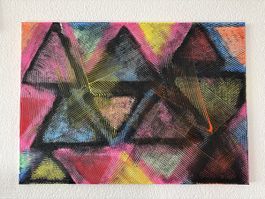 Farbenfrohes Gemälde mit Dreiecken - Kunst für Ihr Zuhause
