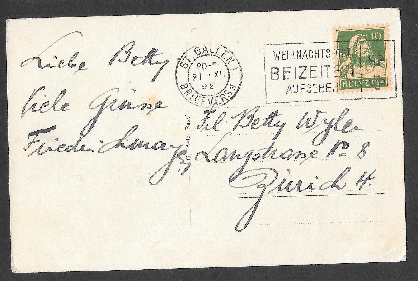 Cartoline postali: St. Gallen Hotel Walhalla – Usato da Olten venduto da clotaldi 1