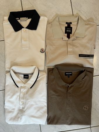 4 polo shirt 2 Boss, 1 Giorgio Armani & 1 Moncler
