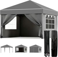 Pavillon 3x3 m mit 4 Seitenwänden UV-Schutz grau