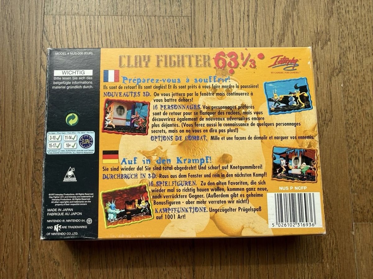 Nintendo Spiele: Clay Fighter 63 1/3 / Nintendo 64 – Gebraucht aus Läufelfingen von Seraphim13 2