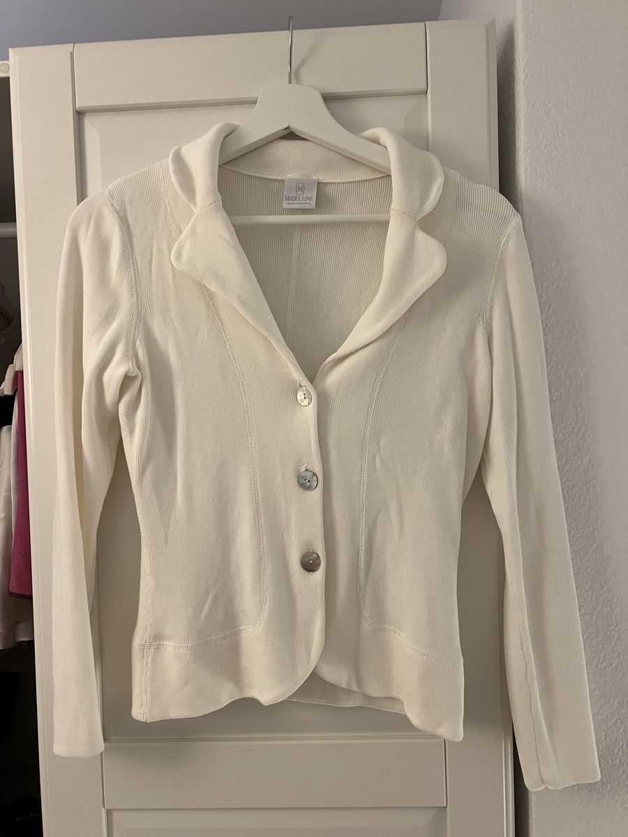 Giacche: Leinen/Baumwolle Strickjacke weiss Grösse M – Usato da Zürich venduto da sop_xbd7 1