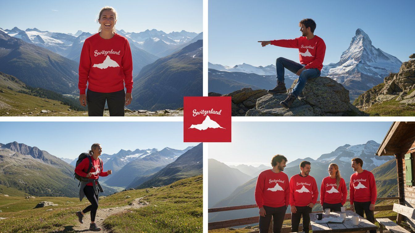 Pullover & Sweatshirts: Roter Matterhorn Pullover "Switzerland" - Grösse L Top! – Neu und originalverpackt aus Biel/Bienne von Bolagol9 1