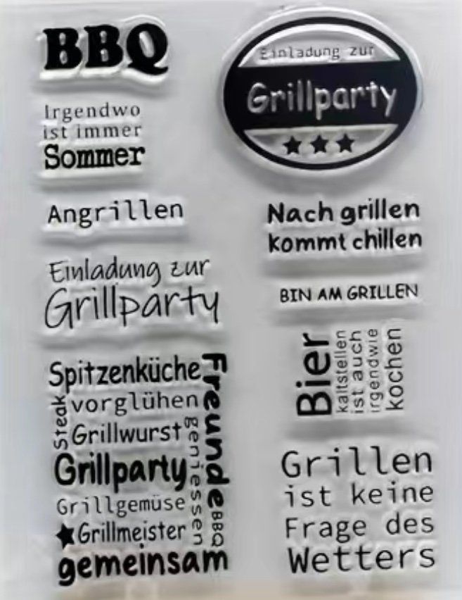 Stempel: Silikonstempel BBQ Grillparty – Neu und originalverpackt aus Kaltbrunn von schere-stein-papier