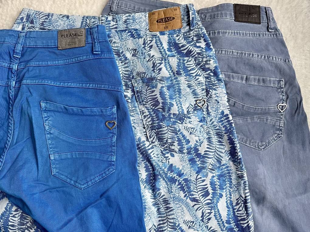 Please Jeans Pantaloni: 1x Blättermotiv Please Hose P78 Gr.M – Usato da Wilen b. Wollerau venduto da chocolady 1