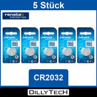 Renata CR2032 Lithium Knopfzellenbatterie - 5 Stk.