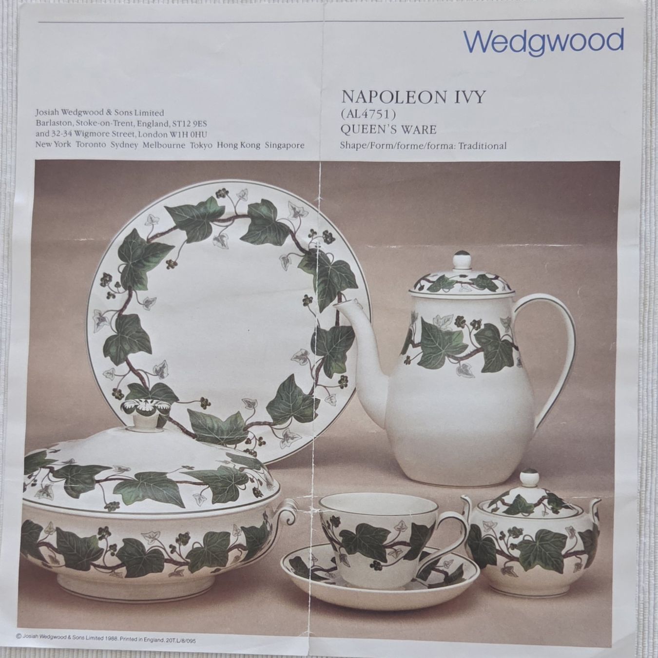 Wedgwood Piatti: WEDGWOOD IVY NAPOLEON – Nuovo (secondo la descrizione) da Ascona venduto da principessacaroline 2