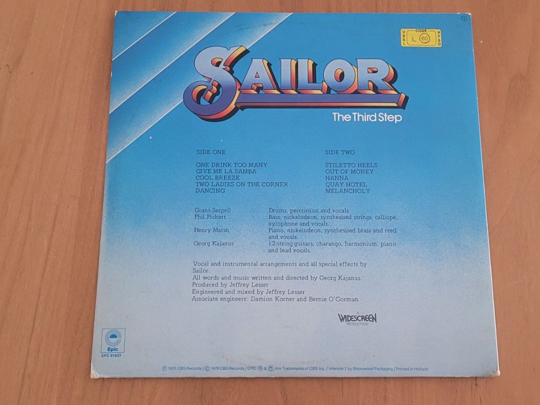 Schallplatten: LP Sailor – Gebraucht aus Martigny von MZ-67 2