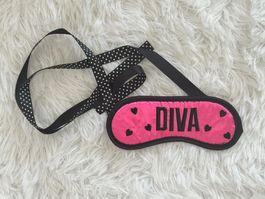 ✅ Schlafmaske pink mit Aufschrift DIVA neu