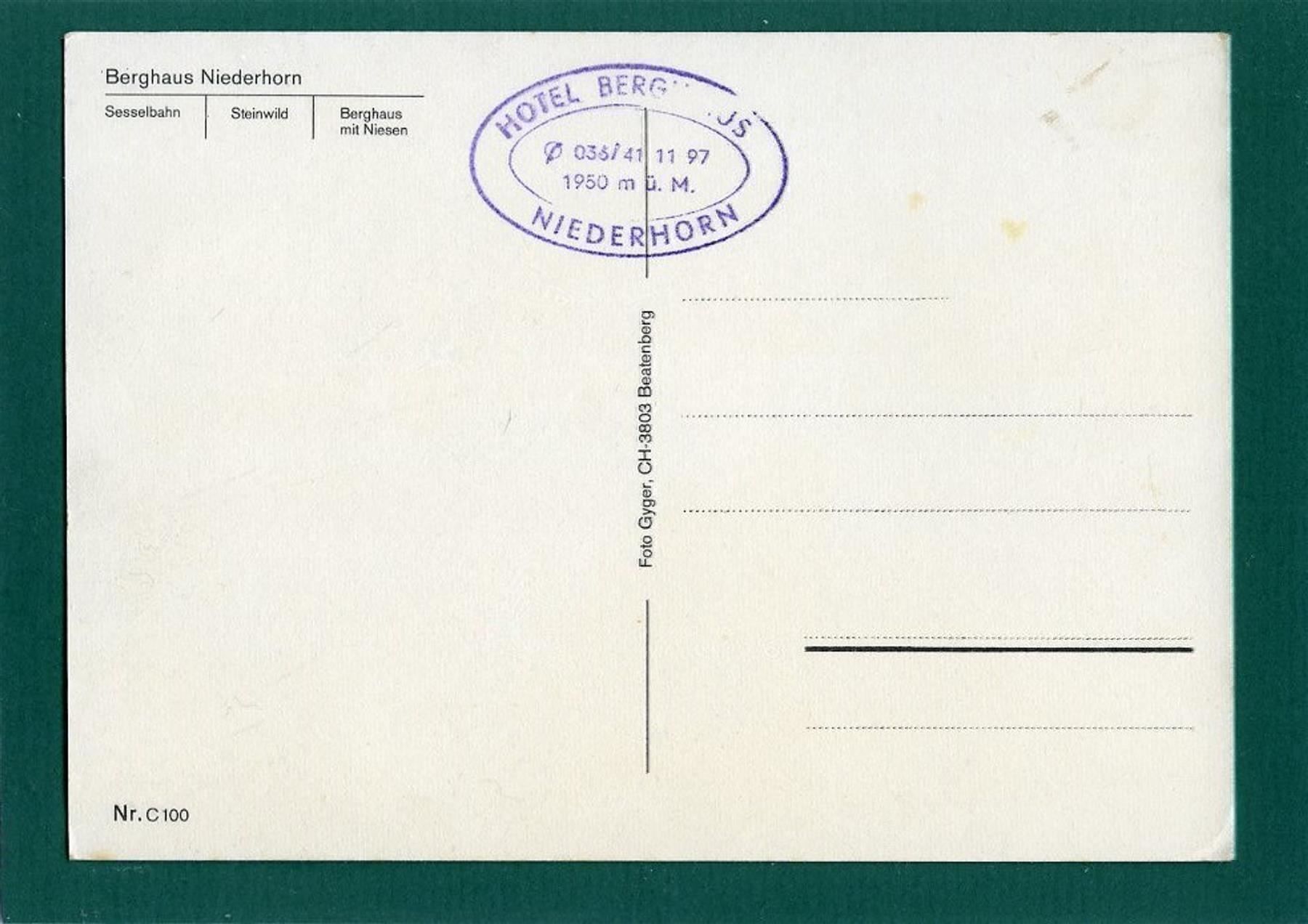 Cartoline postali: Niederhorn, Beatenberg, 4 Ansichten, ungelaufen, Grossformat – Usato da Sargans venduto da Hausi1951 1