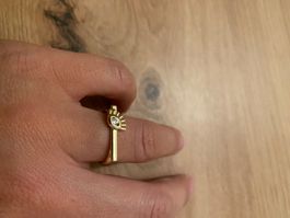 Modische Fingerring mit Auge, neuwertig, Grösse verstellbar