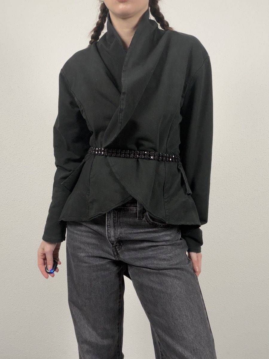 Jacken: Unique Black Spring Jacket, Italian Design, Size M – Gebraucht aus Knonau von Grapesvintage 8