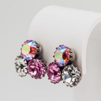 Vintage MADE IN AUSTRIA Ohrclips; rosa Strass