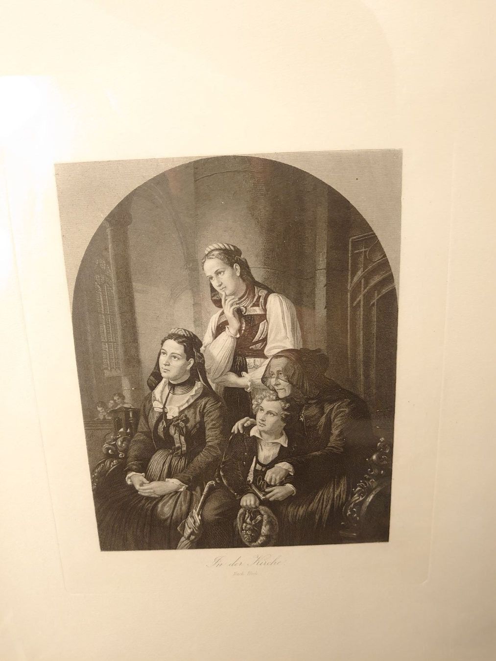 Incisioni: Alter Stich "In der Kirche" (n. W. Heck) – Usato da Abtwil SG venduto da rabbit64 1