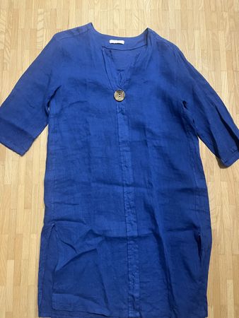 Tunika Kleid blau Leinen