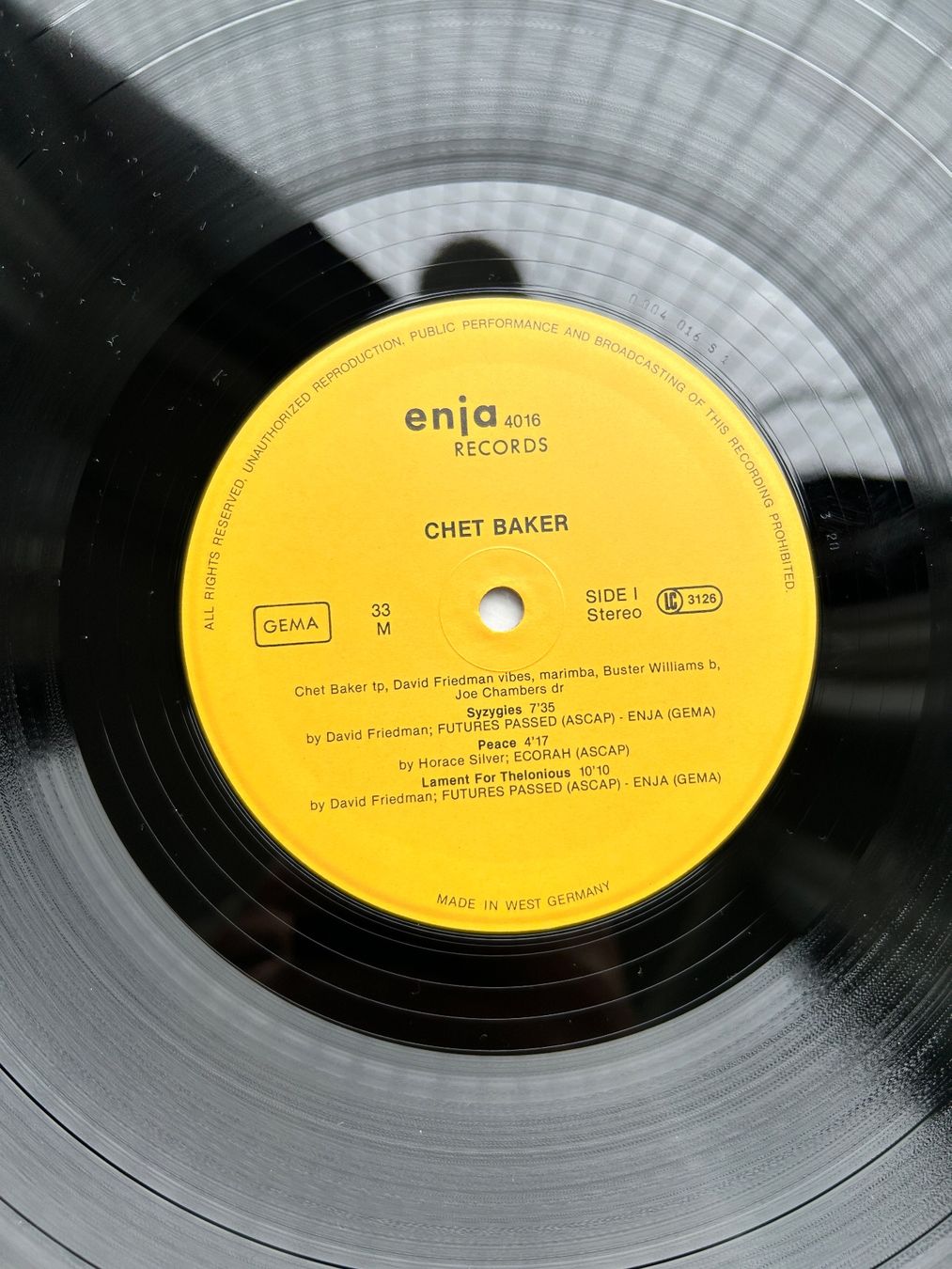 Schallplatten: Chet Baker "Peace" LP – Gebraucht aus Lausanne von Pask1 3