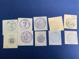 Briefmarken Schweiz Stempelabdrücke verschickt.Aemter