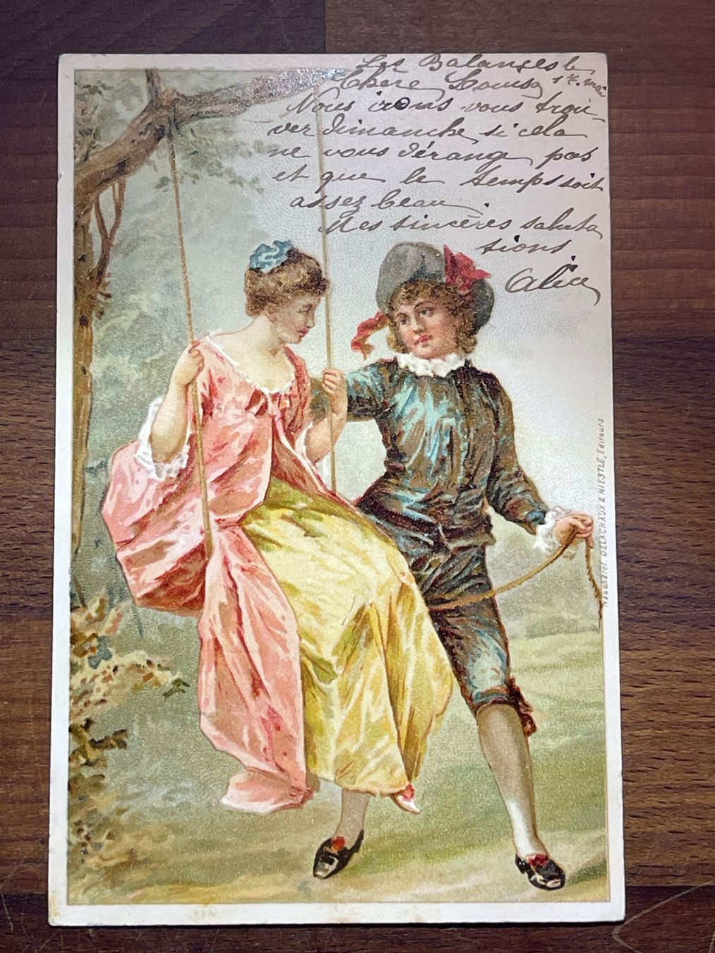 Cartoline postali: Alte Ansichtskarte, Mädchen auf Schaukel – Usato da Strengelbach venduto da Aschatan5