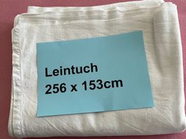 Leintuch weiss, 256x153cm, weiss, sauber Zustand gut