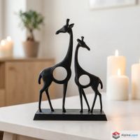 Elegant Giraffe Duo Sculpture – Modern Art - 3D Printed