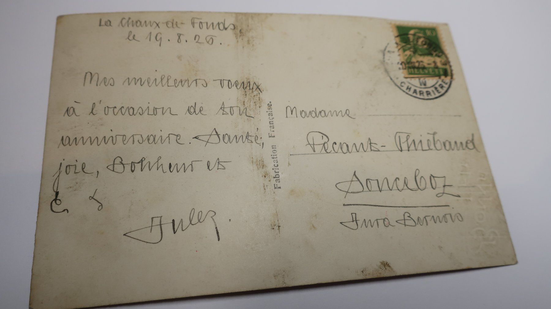 Cartoline postali: Bonne fête  1926 – Usato da Cormoret venduto da Pascalll2001 5