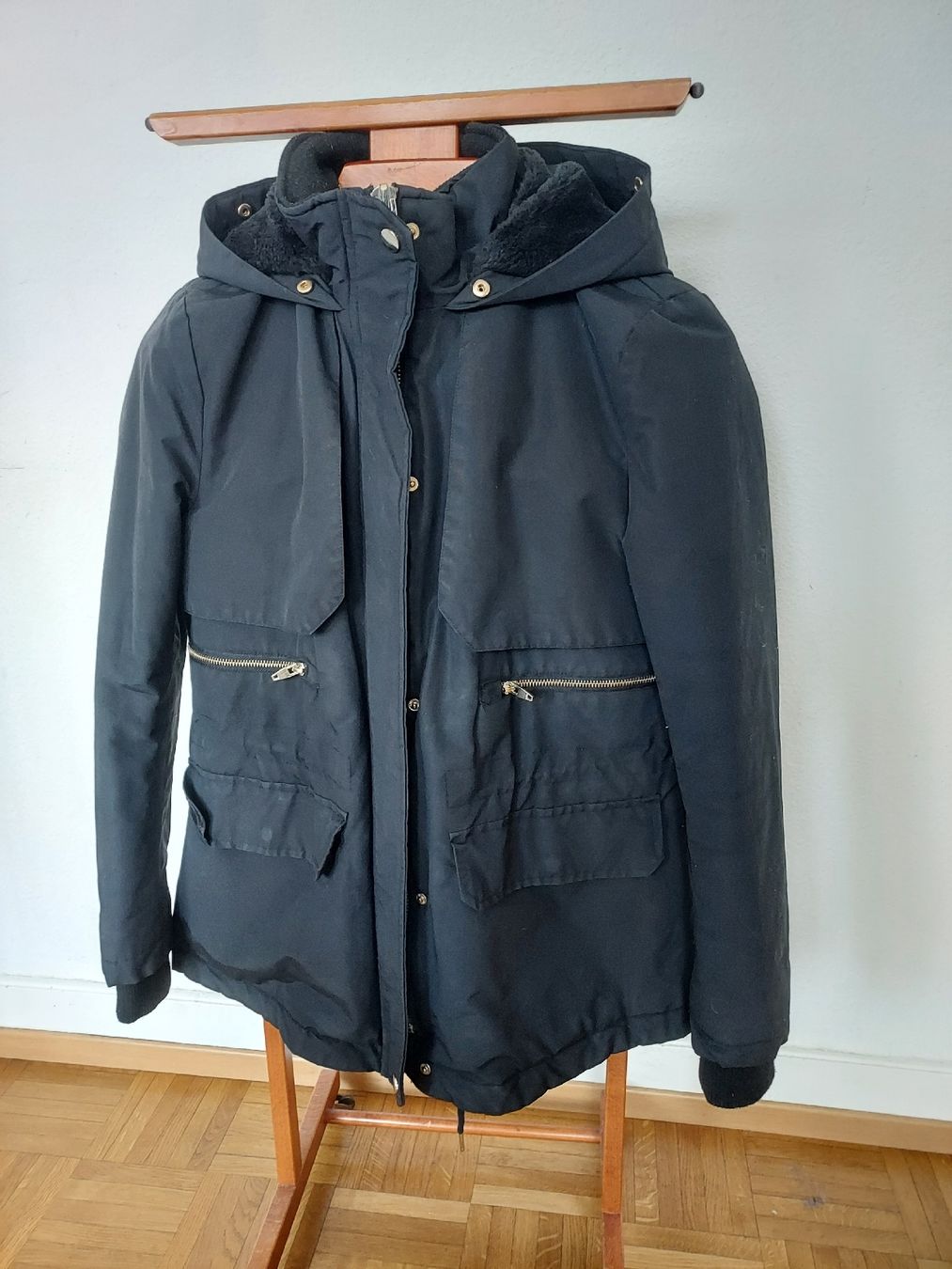 Zara Giacche: Parka Zara Basic noir, doublure chaude, taille M – Usato da Lausanne venduto da Kitty_Friperie 6