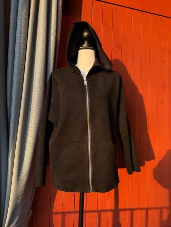 Schwarze jacke Gr. S Übergangsjacke Kapuze Itali...