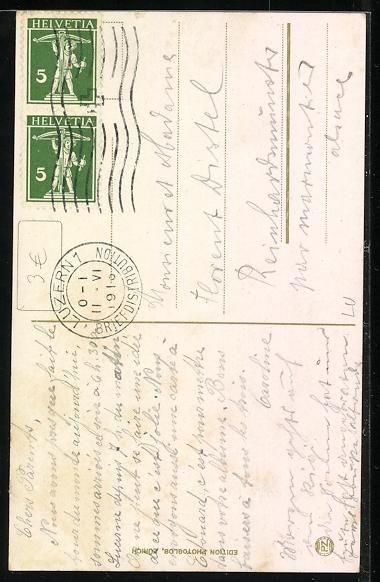 Cartoline postali: Vitznau, Teilansicht des Ortes mit Bochs – Usato da Berlin venduto da bartko-reher 1