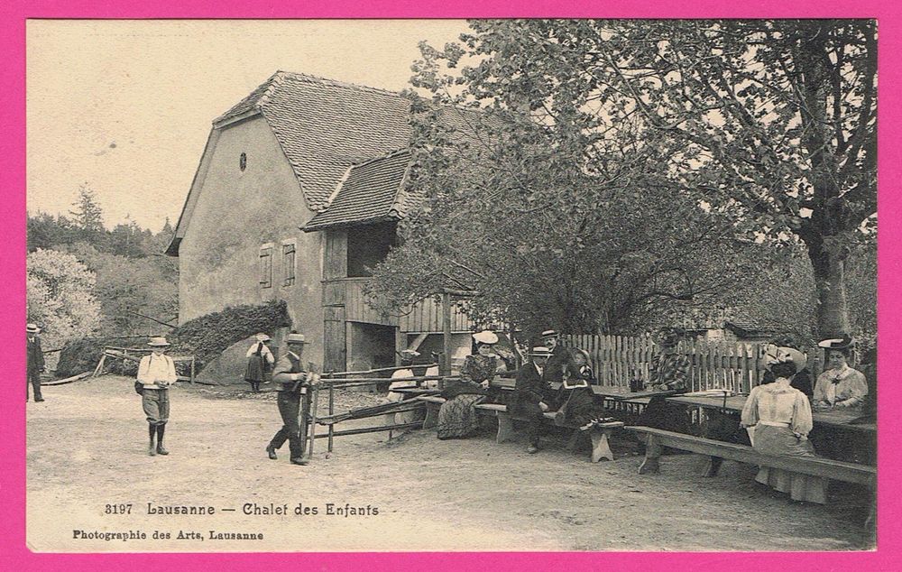 Lausanne Chalet des Enfants belebt / Rückseite beschrieben Kaufen auf