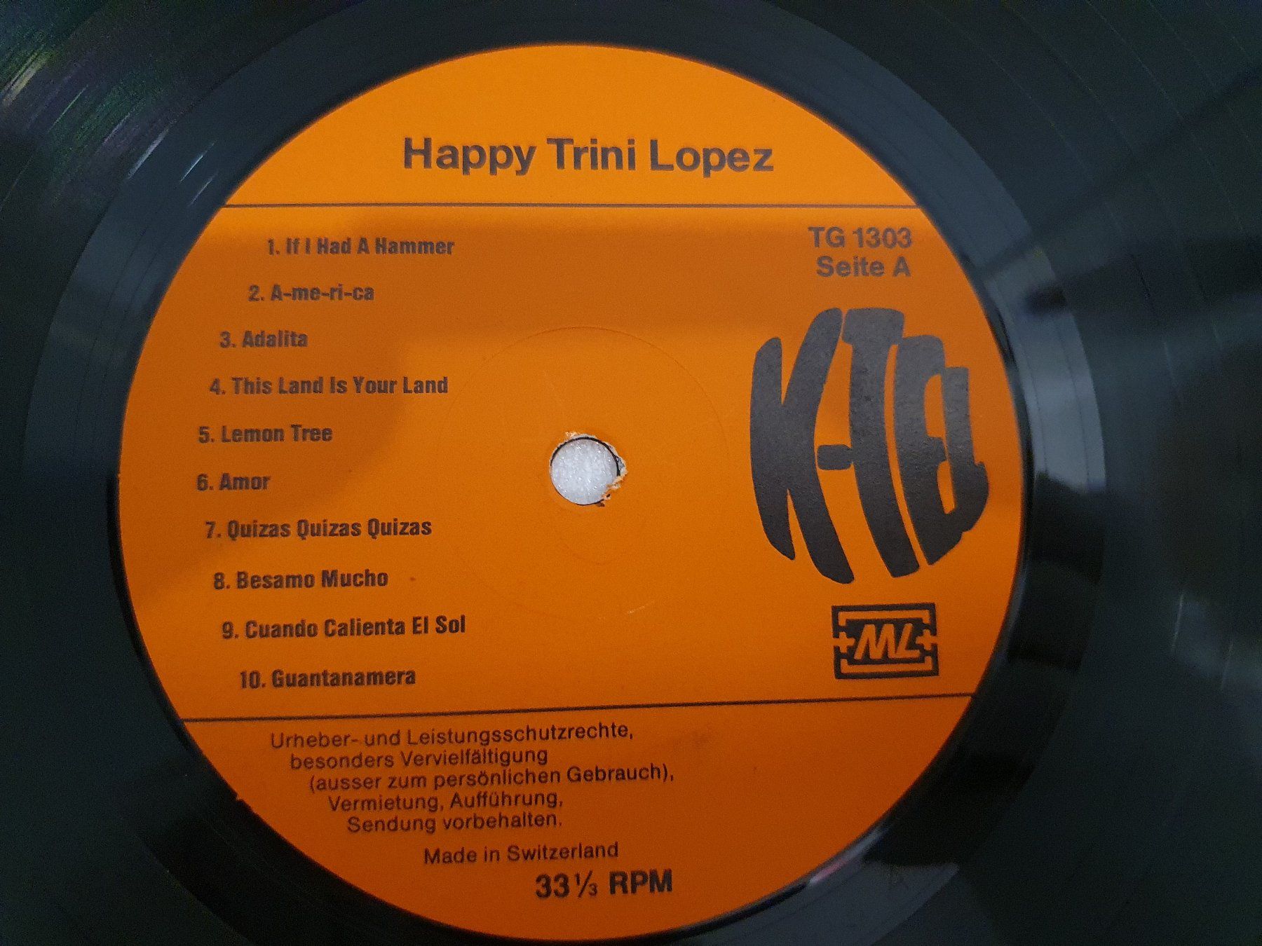 Dischi in vinile: Trini Lopez – Happy Trini Lopez – Usato da Uster venduto da Vinyl-Leidenschaft 4