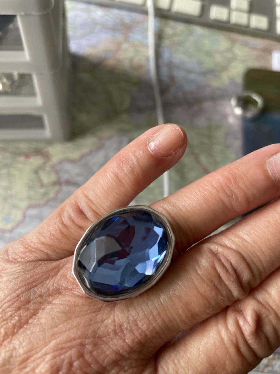 Swarovski Anelli: Swarovski Ringe (blau +klar), Gr.52 – Usato da Meilen venduto da delta-da-spica 3