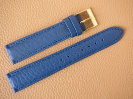 sportl. "Shrunk Bombe" Uhrenband Leder 19mm NOS blau 19x16