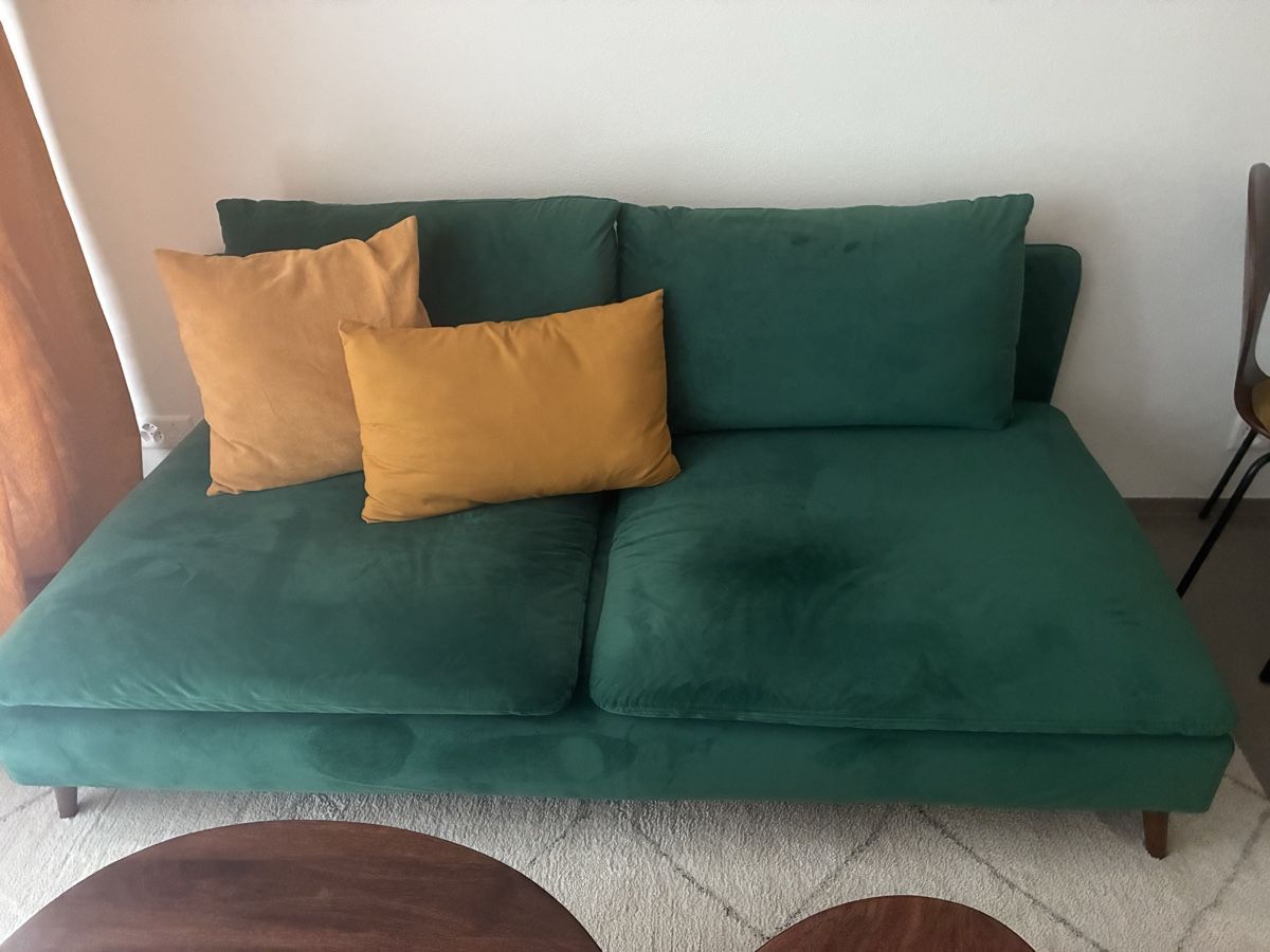 Divani: Ikea Söderhamn Sofa mit Etsy Samtbezug grün  – Usato da Pratteln venduto da pet_7l7y 2
