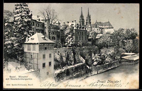 Ansichtskarten: AK Basel, Münster, Teilansicht – Gebraucht aus Berlin von bartko-reher