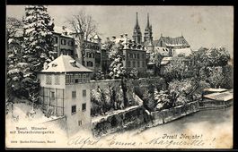 AK Basel, Münster, Teilansicht