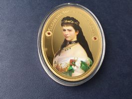 Medaillen Elisabetha Imp.et.Regina mit Swarovski PP 85x62 mm