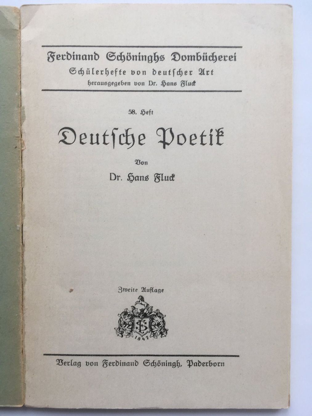 Libri: Deutsche Poetik; Heftform (1927) – Usato da Grenchen venduto da Kogi7 1