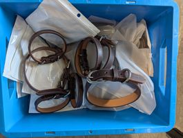 Kiste 》 Leder Halsbänder braun mit Schnalle klein bis mittel